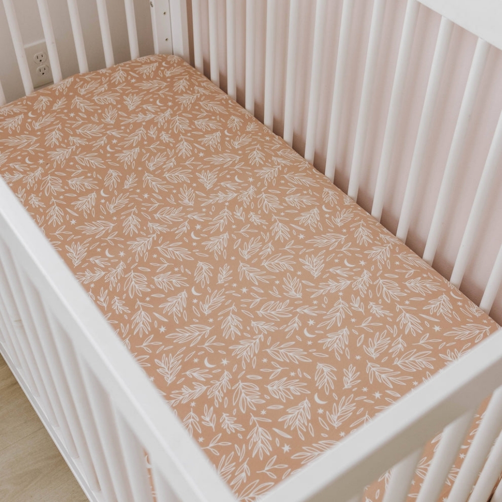 Little Miss Dessa | Knit Jersey Crib Sheet | Blooming Moon